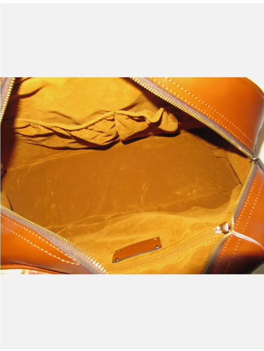 Patricia Nash Yellow Floral Canvas Satchel with Brown Trim - Picture 4 of 4